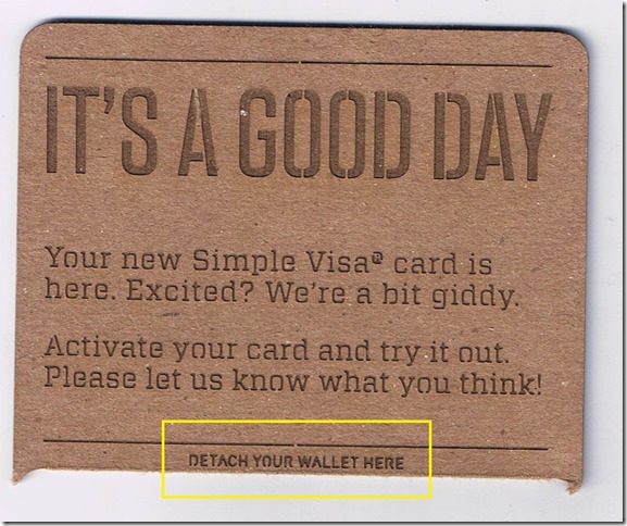 Simple Visa card