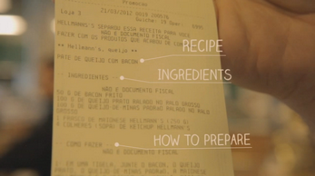 Hellmann's recipe on a grocery store receipt