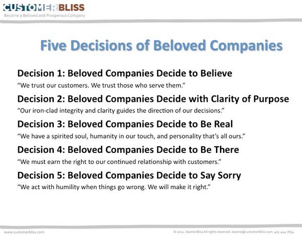 5 decisions of beloved companies