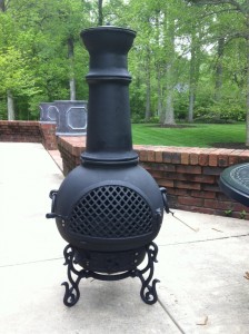 Blue Rooster chiminea